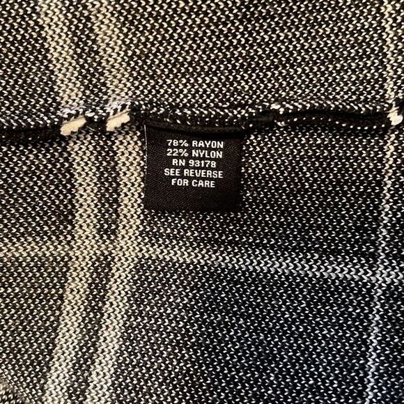 Premise Studio Women's Black White Plaid Open Front Knitted Cardigan Size XL - Picture 8 of 8